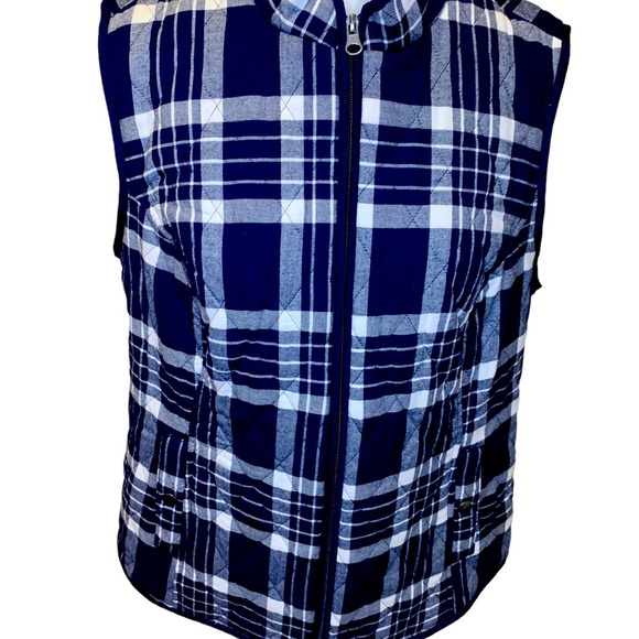 Vest Blue plaid-Size Large -Croft & Barrow Women's Vest - - Picture 3 of 10